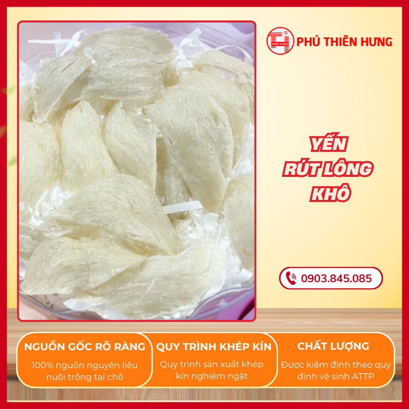 Yến Rút Lông Khô